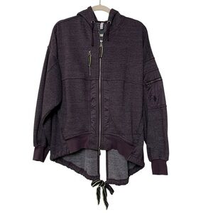 FP Movement Kuta Relaxed Fit Zip Hoodie Sweatshirt Purple Medium Athleisure Cozy